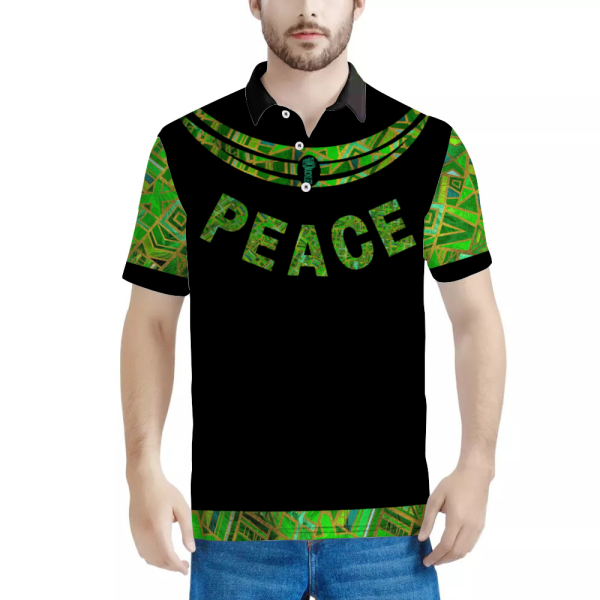 Peace Unity Shirt Polo 3 Button by Raysheo - Image 7