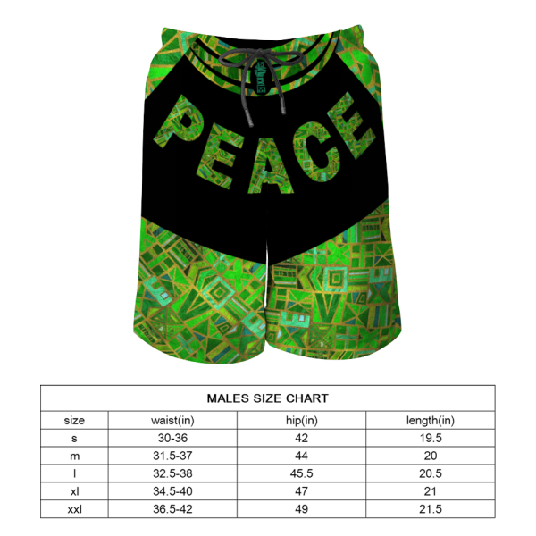 Men's Shorts Peace Unity Swim Trunks Beach with Mesh Lining by Raysheo - Image 2