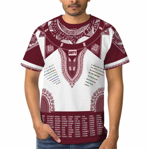 Dark Red Afro Unidad Dashiki - Image 5