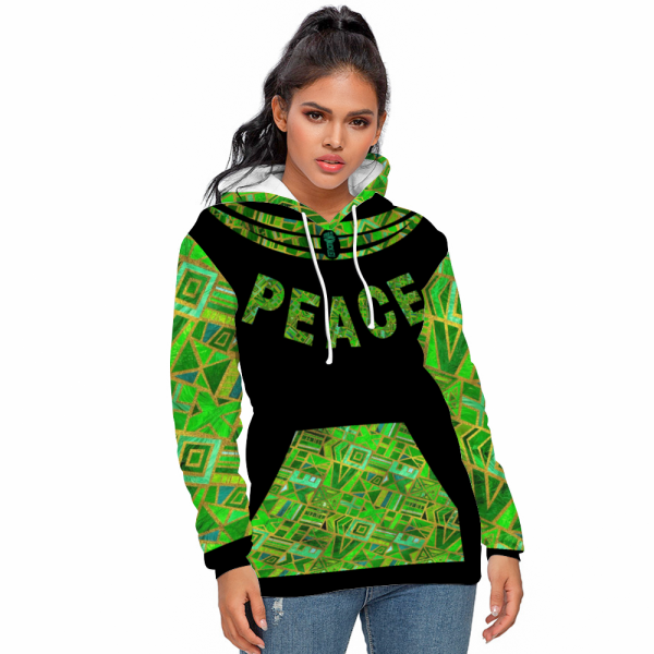 Hoodie Peace Unity Unisex Terrycloth by Raysheo - Image 4